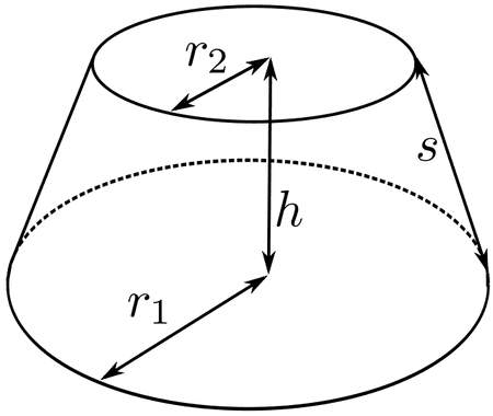 curved surface area of conical frustum